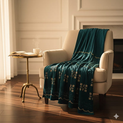 Teal Blue Ladies Shawl | Mehrzaad