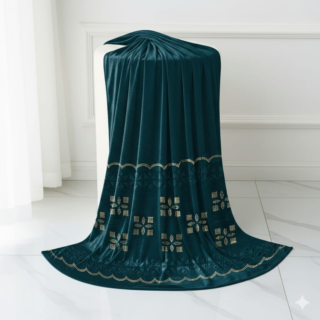 Teal Blue Ladies Shawl | Mehrzaad