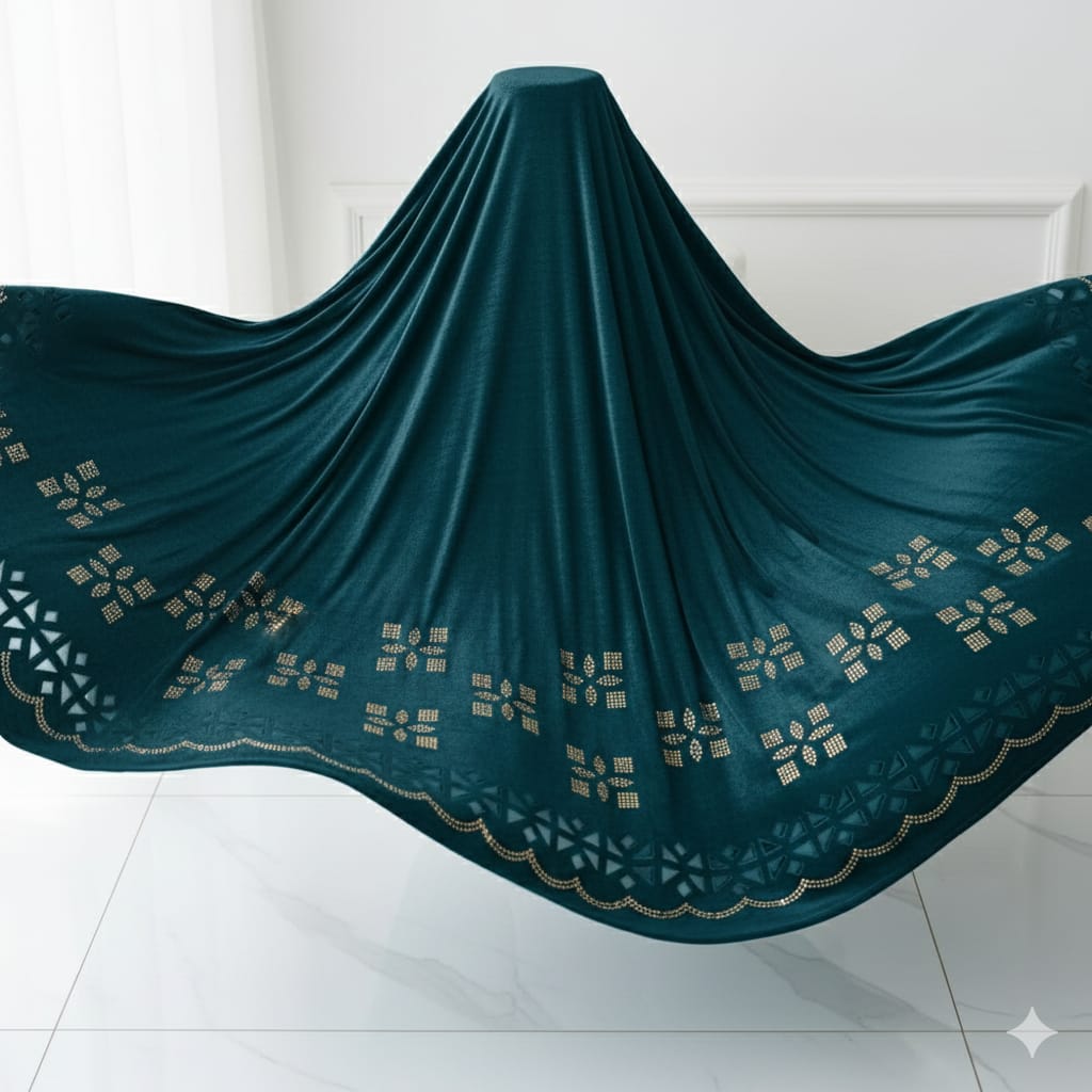 Teal Blue Ladies Shawl | Mehrzaad