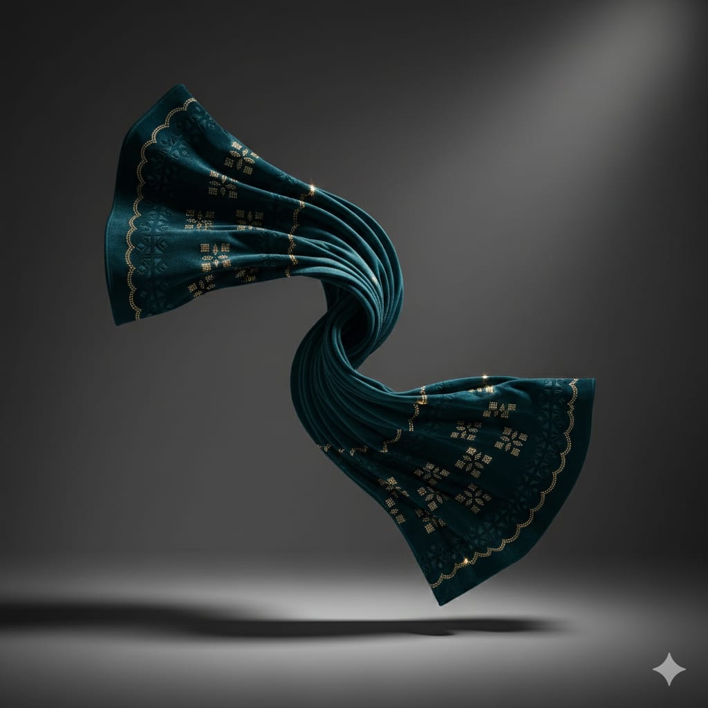 Teal Blue Ladies Shawl | Mehrzaad